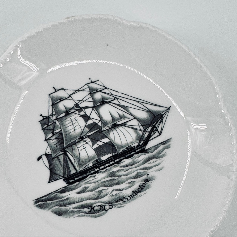 VTG Spode Set-off-4 English Bone China Ship 4” Plates - Picture 5 of 11